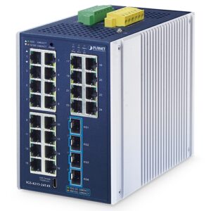 Industrial L2+ 24-Port 10/100/1000T + 4-Port 10G SFP+ Managed Ethernet Switch
