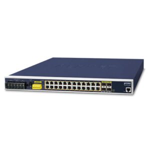 Industrial L3 24-Port 10/100/1000T 802.3at PoE + 4-Port Shared 100/1000X SFP Managed Ethernet Switch