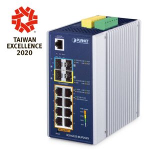 Industrial L3 8-Port 10/100/1000T 802.3bt PoE + 2-Port 100/1000X SFP + 
2-Port 10G SFP+ Managed Ethernet Switch