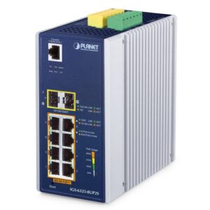 Industrial L3 8-Port 10/100/1000T 802.3bt PoE + 2-Port 100/1000X SFP Managed Ethernet Switch
