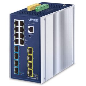 Industrial L3 8-Port 10/100/1000T + 4-Port 1G/2.5G SFP + 4-Port 10GBASE-X SFP+ 
Managed TSN Ethernet Switch