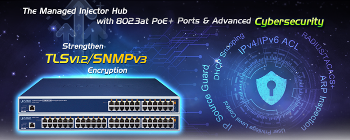 12-Port Gigabit IEEE 802.3at PoE+ Managed Injector Hub 7 HPOE 1200Gv6 1 N