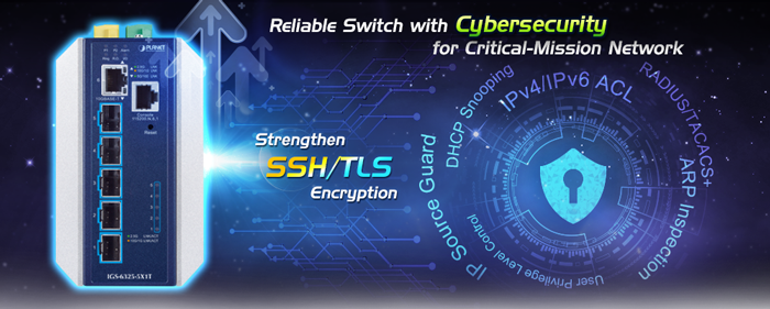 Industrial Layer 3 5-Port 10GBASE-X SFP+ + 1-Port 10GBASE-T Managed Ethernet Switch 9 IGS 6325 5X1T 7 N