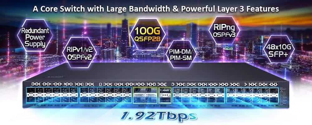 Layer 3 48-Port 10G SFP+ + 2-Port 40G QSFP+ + 4-Port 100G QSFP28 Managed Switch 5 edm XGS 6350 48X2Q4C1