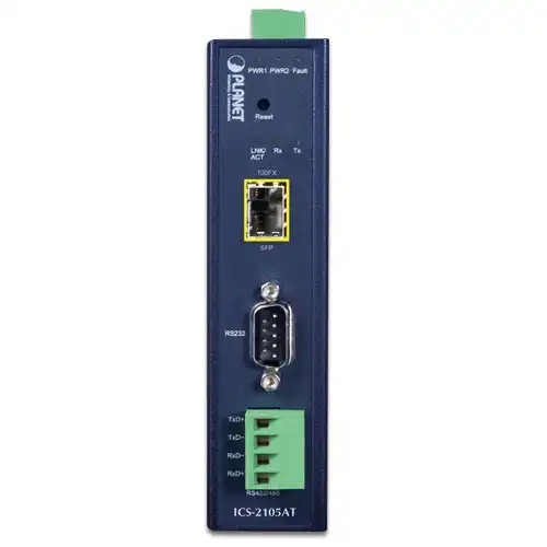 Industrial 1-port RS232/422/485 Serial Device Server with 1-Port 100BASE-FX SFP 2 planet.com.sa