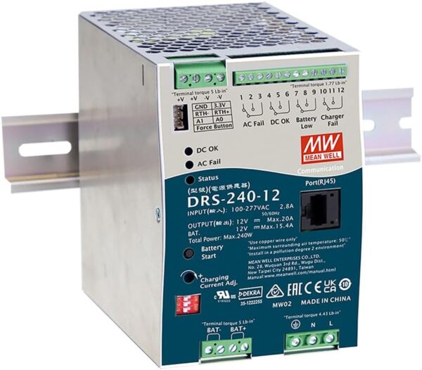 DRS-240 Series: 240W DIN Rail Type All-in-One Intelligent Security Power Supply 1 61JtvPPI42L. AC SL1086