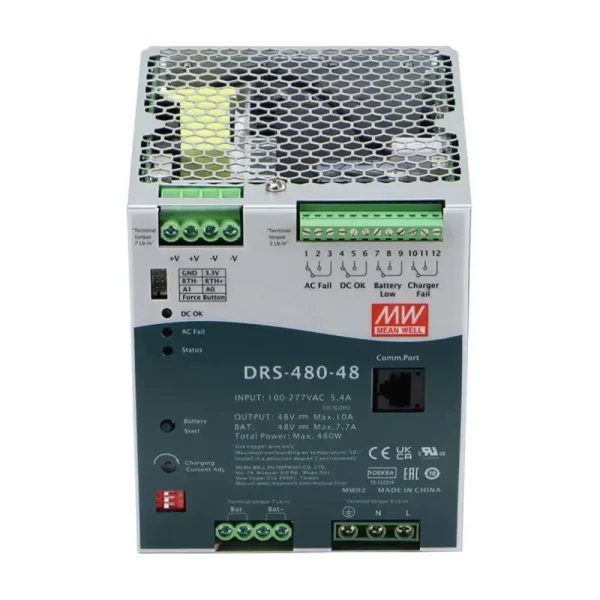 DRS-480 Series:480W DIN Rail Type All-in-One Intelligent Security Power Supply 2 DRS 480 242