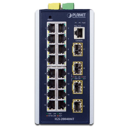 Industrial L2+ 16-Port 10/100/1000T + 4-Port 100/1000X SFP Managed Switch 2 box IGS 20040MTv1.1 v2 01