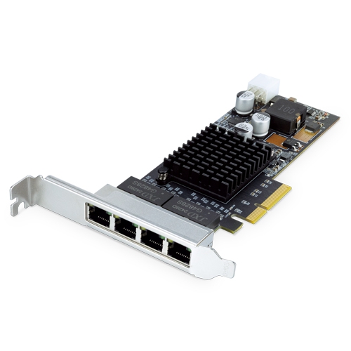 4-Port 10/100/1000T 802.3at PoE+ PCI Express Server Adapter 1 box ENW 9740Pv3