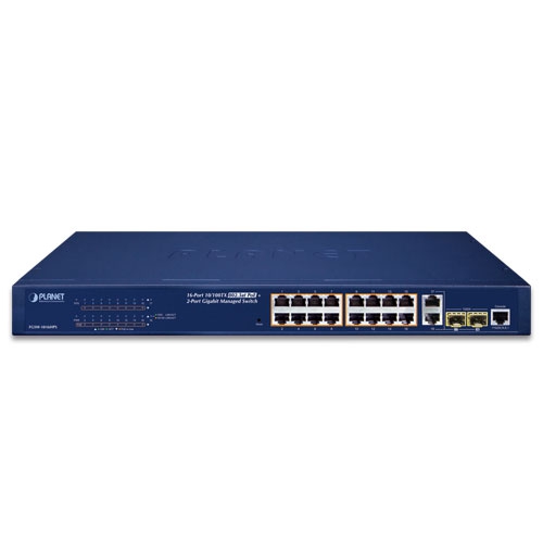 16-Port 10/100TX 802.3at PoE + 2-Port Gigabit TP/SFP Combo Managed Ethernet Switch 2 box FGSW 1816HPSv3 01
