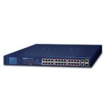 24-Port 10/100TX 802.3at PoE + 2-Port Gigabit TP + 2-Port SFP Ethernet Switch with LCD PoE Monitor 3 box FGSW 2622VHPv3