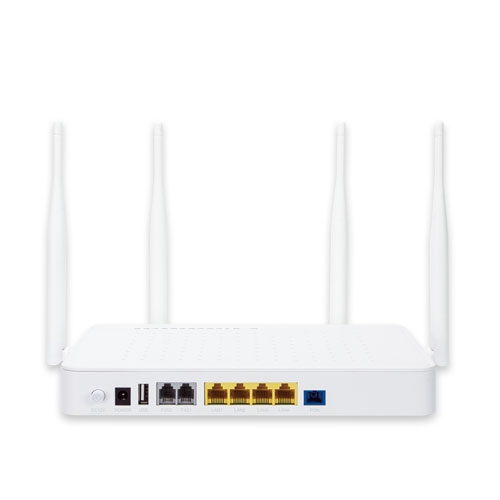 GPON HGU with 4-Port GbE, 1200Mbps 802.11ac Wireless and 2-Port FXS (1 x USB) 2 box GPN 400ACV v2 01