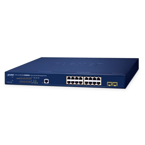 16-Port 10/100/1000T 802.3at PoE + 2-Port 1G/2.5G SFP Managed Switch 1 box GS 4210 16P2Sv3