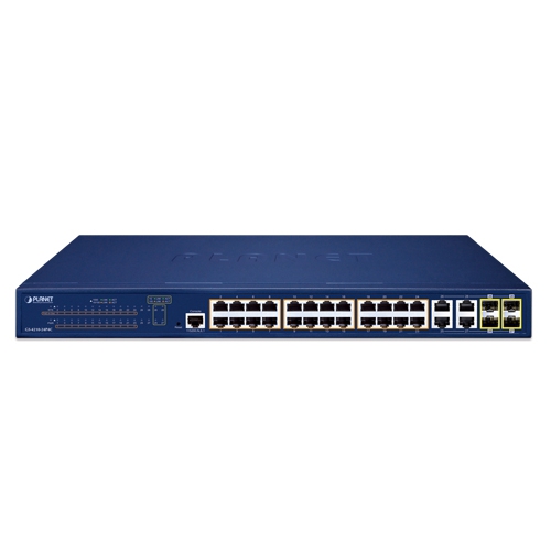 24-Port 10/100/1000T 802.3at PoE + 4-Port Gigabit TP/SFP Combo Managed Switch 2 box GS 4210 24P4Cv4 01