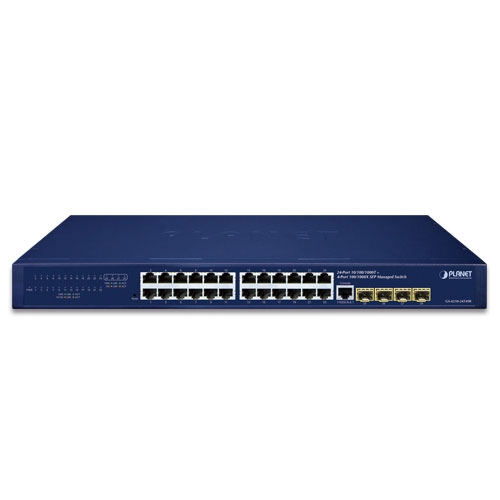 24-Port 10/100/1000T + 4-Port 100/1000X SFP Managed Gigabit Switch 3 box GS 4210 24T4SR 01