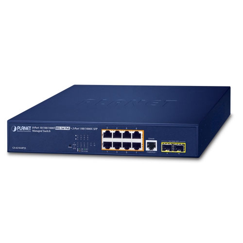 8-Port 10/100/1000T 802.3at PoE + 2-Port 100/1000X SFP Managed Switch 1 box GS 4210 8P2Sv3