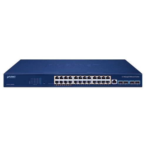 L3 8-Port 802.3bt PoE + 16-Port 802.3at PoE + 4-Port 10G SFP+ Managed Ethernet Switch 2 box GS 6311 24HP4X 01