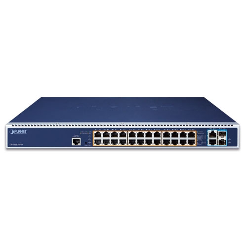 L3 24-Port 10/100/1000T 802.3bt PoE + 2-Port 10GBASE-T + 2-Port 10G SFP+ Managed Switch with Dual Modular Power Supply Slots 2 box GS 6322 24P4X 01