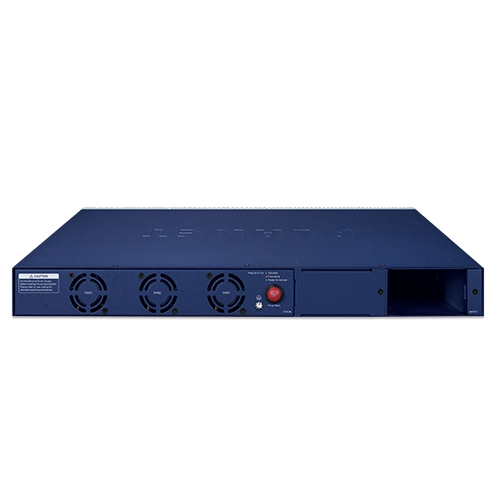 L3 48-Port 10/100/1000T 802.3bt PoE + 4-Port 10G SFP+ Managed Switch with dual modular power supply slots 3 box GS 6322 48UP4X 02