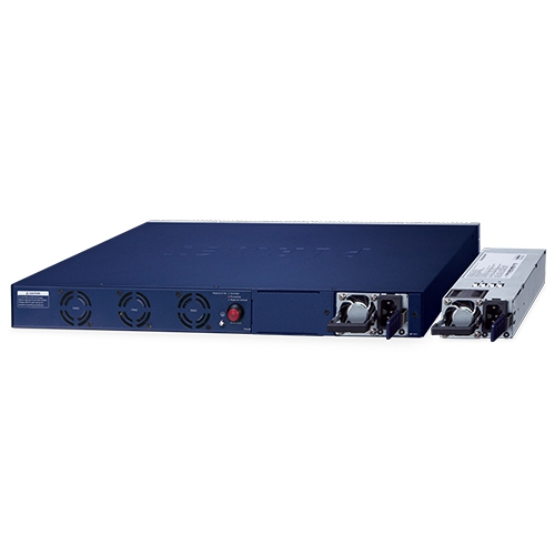 L3 48-Port 10/100/1000T 802.3bt PoE + 4-Port 10G SFP+ Managed Switch with dual modular power supply slots 7 box GS 6322 48UP4X 06