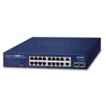 16-Port 10/100/1000T 802.3at PoE + 2-Port 10/100/1000T + 2-Port 1000X SFP Desktop Switch 9 box GSD 2022P6