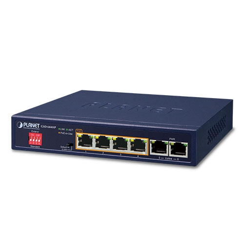 4-Port 10/100/1000T 802.3at PoE + 2-Port 10/100/1000T Desktop Switch 1 box GSD 604HPv3