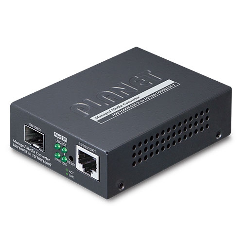 10/100/1000BASE-T to 100/1000BASE-X SFP Managed Media Converter 1 box GT 915A