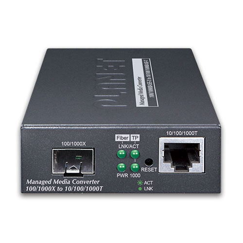 10/100/1000BASE-T to 100/1000BASE-X SFP Managed Media Converter 2 box GT 915A 01