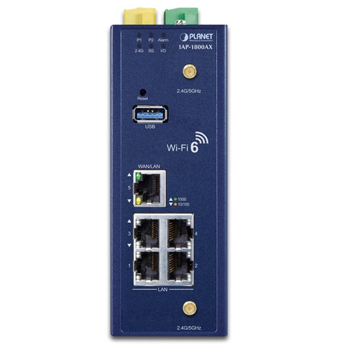 Industrial Dual Band 802.11ax 1800Mbps Wireless Access Point with 5 10/100/1000T LAN Ports 3 box IAP 1800AX 02