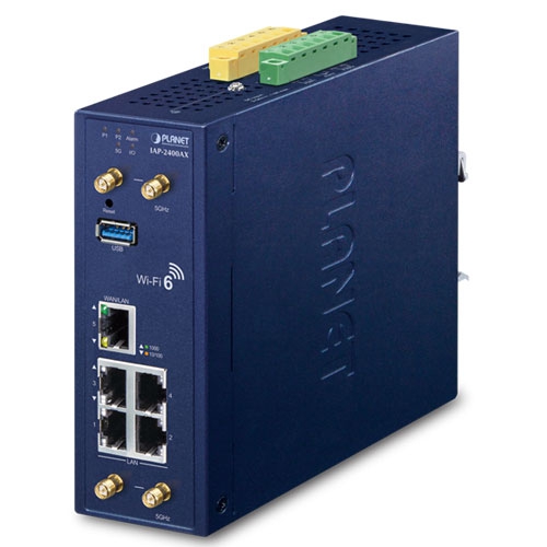 Industrial 5GHz 802.11ax 2400Mbps Wireless Access Point with 5 10/100/1000T LAN Ports 2 box IAP 2400AX 01