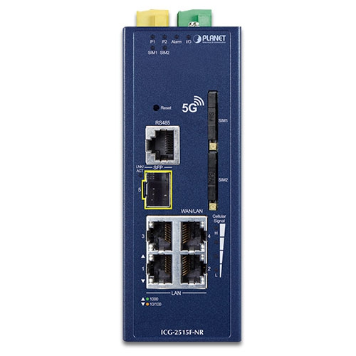 Industrial 5G NR Cellular Gateway with 1-Port 1000X SFP 3 box ICG 2515F NR 02