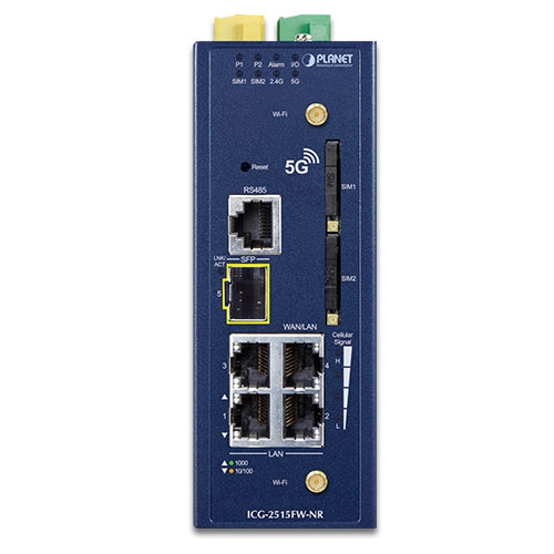 Industrial 5G NR Cellular Wireless Gateway with 1-Port 1000X SFP 3 box ICG 2515FW NR 02