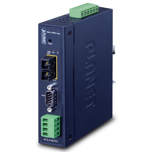 Industrial 1-port RS232/422/485 Serial Device Server with 1-Port 100BASE-FX SFP 7 box ICS 2102TS