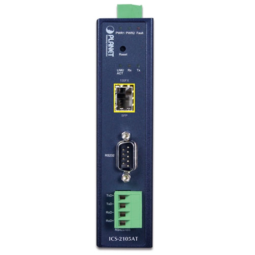 Industrial 1-port RS232/422/485 Serial Device Server with 1-Port 100BASE-FX SFP 2 box ICS 2105AT 01
