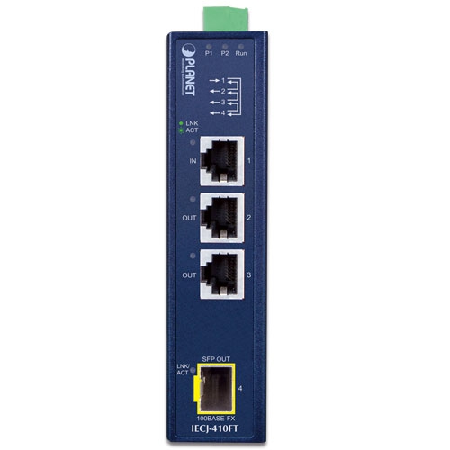 Industrial 3-Port RJ45 + 1-Port SFP EtherCAT Junction Slave 2 box IECJ 410FT 01