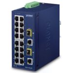 Industrial 16-Port 10/100TX + 2-Port Gigabit TP/SFP Combo Ethernet Switch 9 box IFGS 1822TFv2