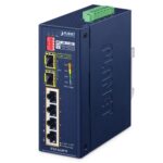 Industrial 4-Port 10/100TX 802.3at PoE + 2-Port 1000X SFP Ring Ethernet Switch 45 box IFGS 624PTF