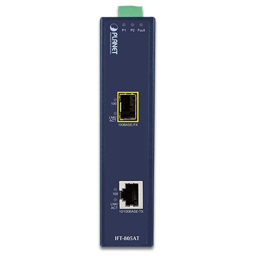 10/100Base-TX to 100Base-FX Industrial Media Converter with Wide Operating Temperature 9 box IFT 805ATv1.1 01