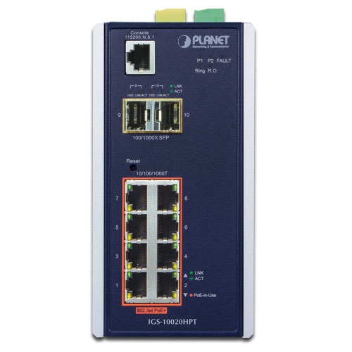 Industrial 8-port 10/100/1000T 802.3at PoE + 2-port 1G/2.5G SFP Managed Switch 2 box IGS 10020HPTv3.1 01