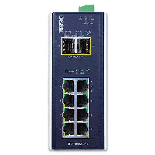 Industrial 8-port 10/100/1000T + 2-port 1G/2.5G SFP Managed Gigabit Switch 2 box IGS 10020MTv3 01