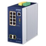 Industrial 8-port 10/100/1000T 802.3at PoE + 2-port 1G/2.5G SFP Managed Switch 12 box IGS 10020PTv4