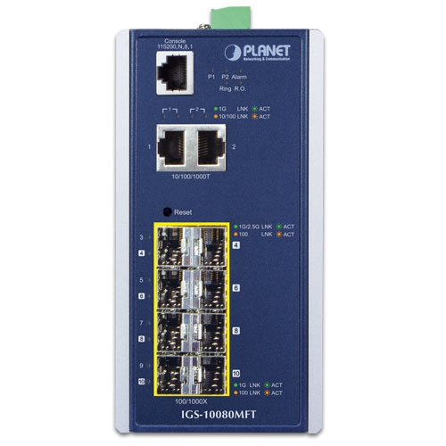 Industrial 6-Port 100/1000X SFP + 2-Port 1G/2.5G SFP + 2-Port 10/100/1000T Managed Switch 2 box IGS 10080MFTv2 01