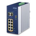 Industrial 8-Port 10/100/1000T 802.3at PoE + 2-Port 100/1000X SFP Ethernet Switch w/ 12V Booster 28 box IGS 1020PTF 12V v2