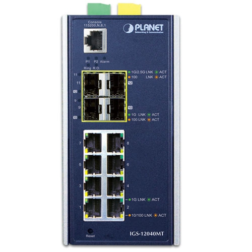 Industrial 8-Port 10/100/1000T + 2-Port 100/1G SFP + 2-Port 1G/2.5G SFP Managed Ethernet Switch 2 box IGS 12040MTv3 01