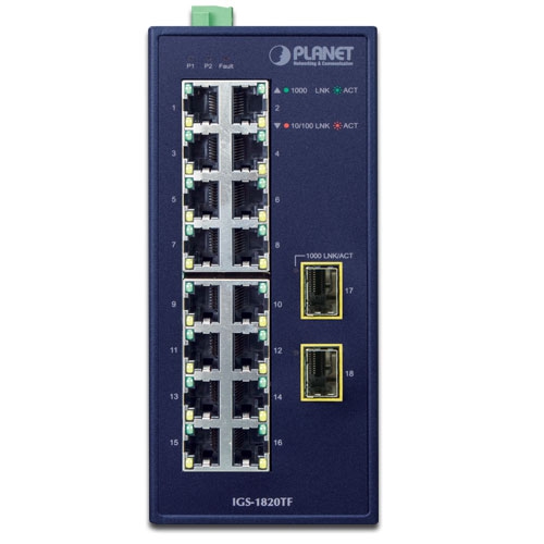 Industrial 16-Port 10/100/1000T + 2-Port 1000X SFP Ethernet Switch 2 box IGS 1820TF 01