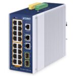 Industrial 16-Port 10/100/1000T 802.3at PoE + 2-Port 10/100/1000T + 2-Port 100/1000X SFP Managed Ethernet Switch 41 box IGS 4215 16P2T2S