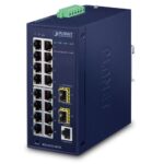 Industrial L2/L4 16-Port 10/100/1000T + 2-Port 100/1000X SFP Managed Switch 14 box IGS 4215 16T2S