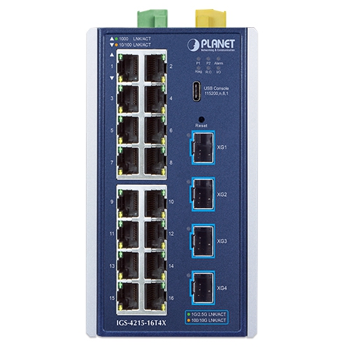 Industrial L2+ 16-Port 10/100/1000T + 4-Port 10G SFP+ Managed Ethernet Switch 2 box IGS 4215 16T4X 01