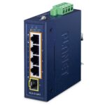 Compact Industrial 4-Port 10/100/1000T 802.3at PoE + 1-Port 100/1000X SFP Ethernet Switch 26 box IGS 514PT