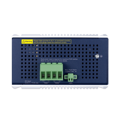 Industrial L2+ 4-Port 10/100/1000T 802.3bt PoE + 1-Port 10/100/1000T + 2-Port 1G/2.5G SFP Managed Ethernet Switch w/12V Booster 3 box IGS 5225 4UP1T2S 12V 02